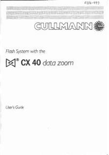 Cullmann CX 40 manual. Camera Instructions.